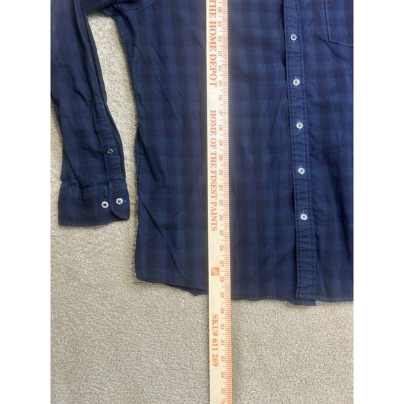 Rock Republic Shirt Men's Blue Plaid Button Up Long Sleeve Size XL Preppy Casual - Picture 4 of 8
